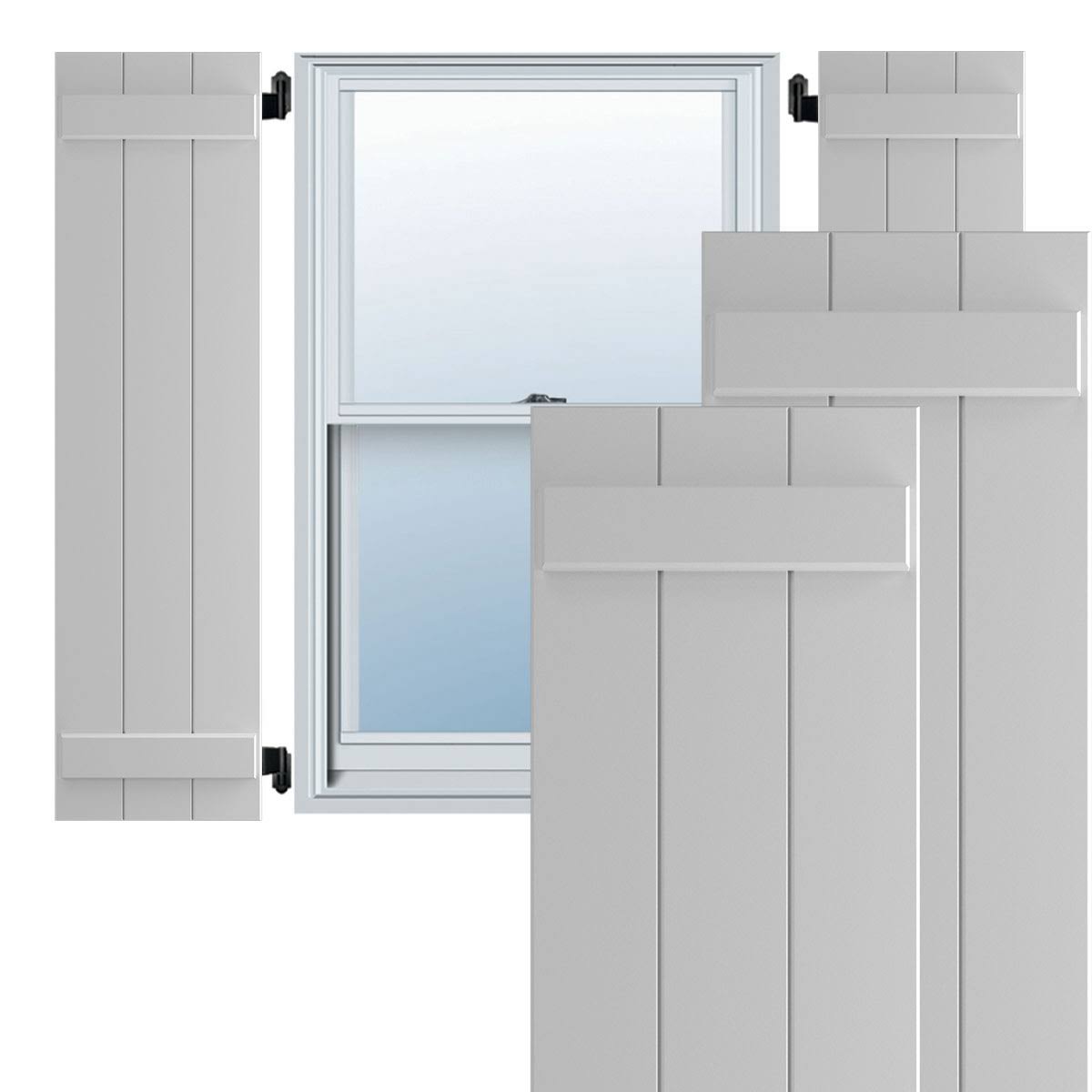 12x22W x 52x22H Primed Composite Board-n-Batten Shutters (Per Pair) N60621