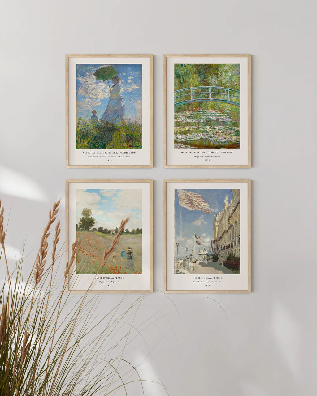 Beige Oak Wood 12x16 Picture Frame Set of 4 P771235