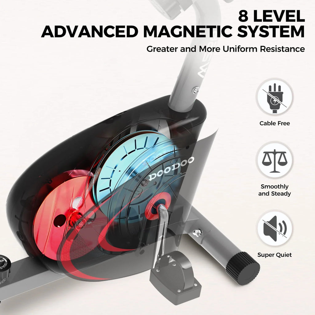 Recumbent Exercise Bike 8 Level Adjustable Magnetic Resistance Y5720