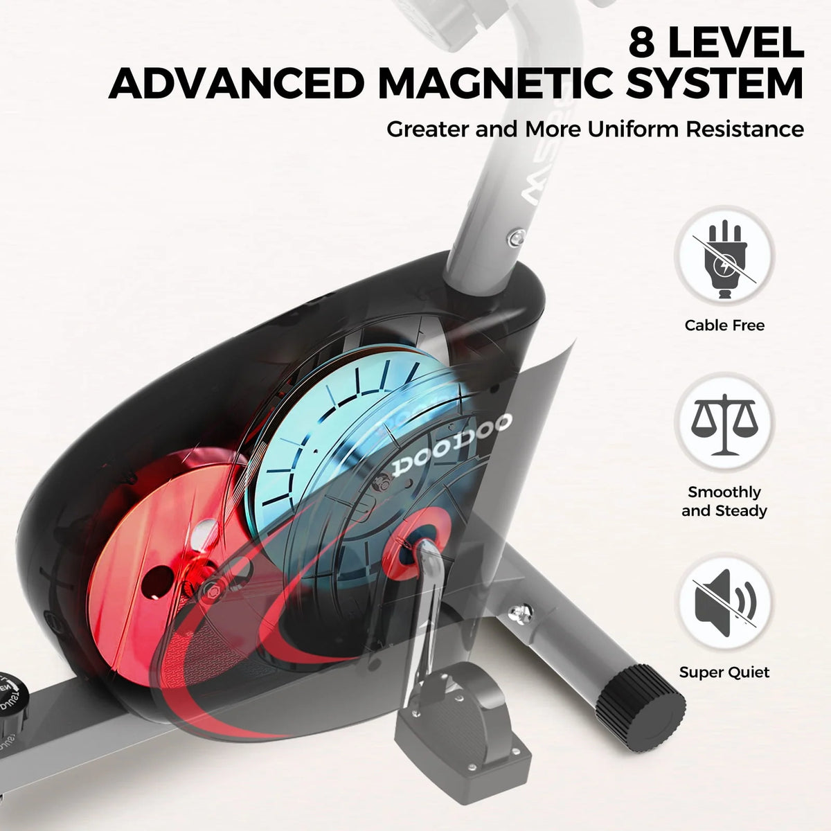 Recumbent Exercise Bike 8 Level Adjustable Magnetic Resistance Y5720