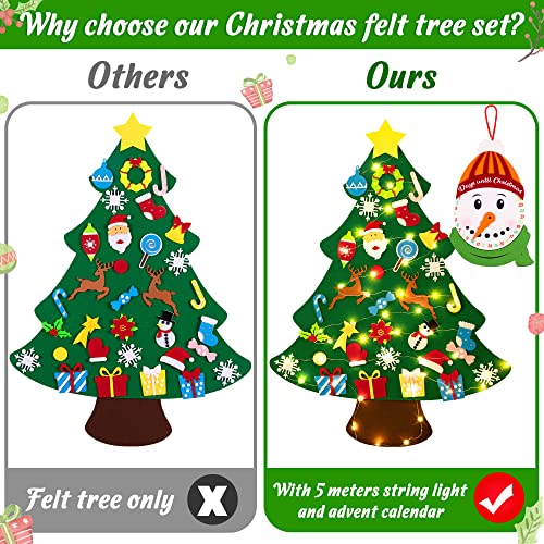 3ft DIY Felt Christmas Tree Set + Snowman Advent Calendar G73700