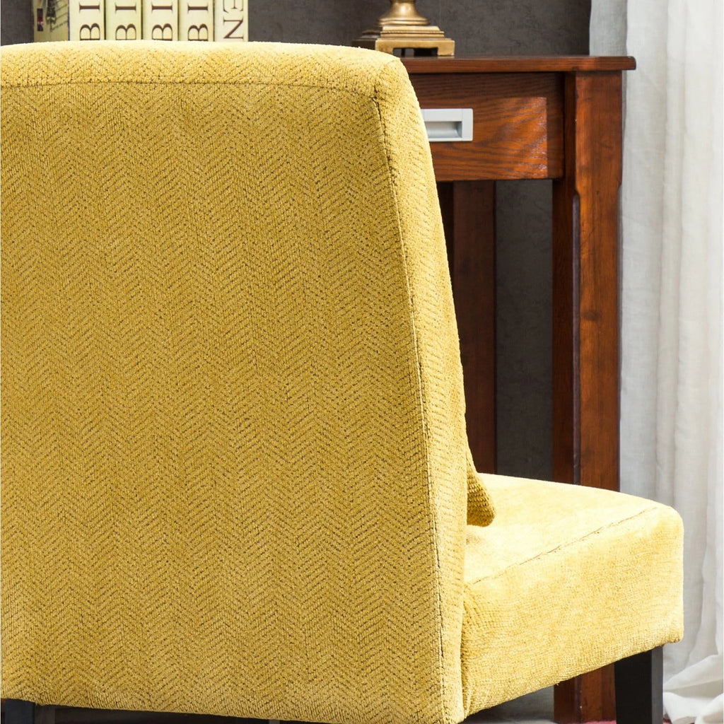Fabric Armless Accent Chair with Kidney Pillow K59187