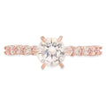1.05 ct Round Cut Clear Simulated Diamond 18k Pink Rose Gold Engagement Ring Size 3.5 G989