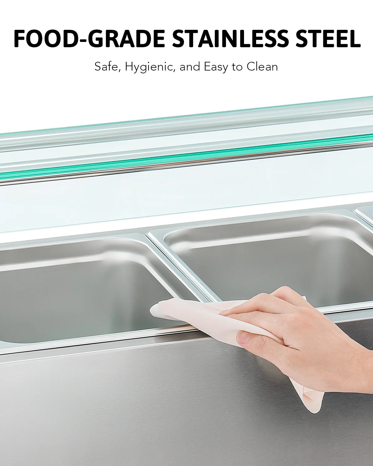 1200W Stainless Steel Bain Marie Food Warmer with 6 Pans Z2360