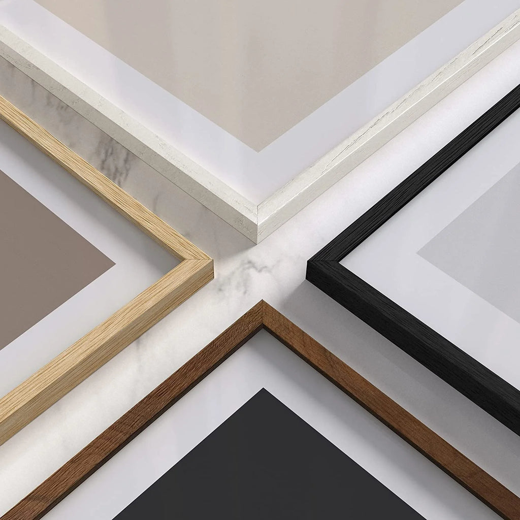 Beige Oak Wood 12x16 Picture Frame Set of 4 P771235