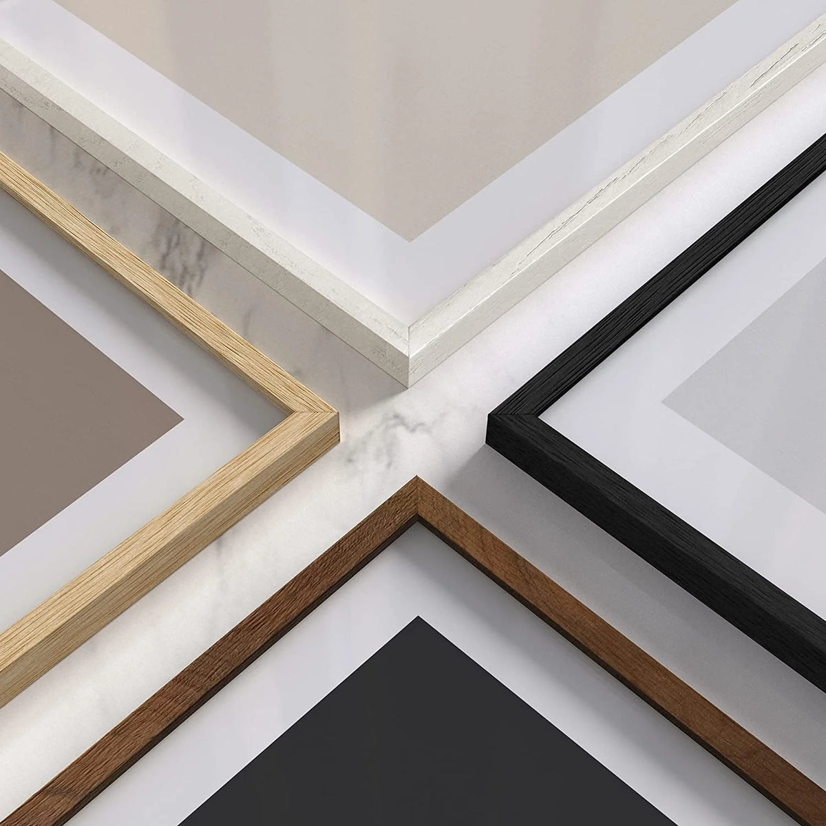 Beige Oak Wood 12x16 Picture Frame Set of 4 P771235