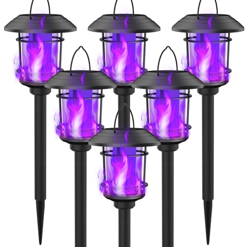 6 Pack Solar Flame Garden Lights Outdoor O9345