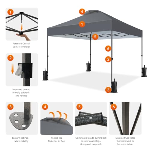 10x10ft Pop Up Canopy Tent with Wheel Cover Bag, White V2147