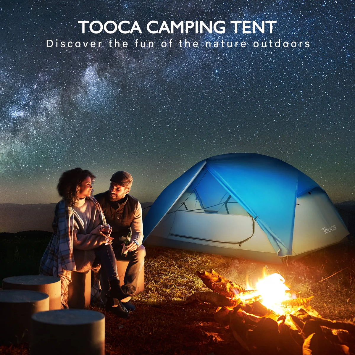 2-3 Person Waterproof Pop Up Camping Tent with Sun Shade K3039