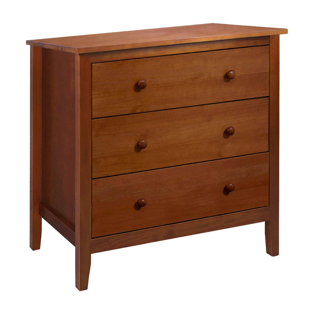 Solid Pine 3-Drawer Chest, Pecan Brown H40140