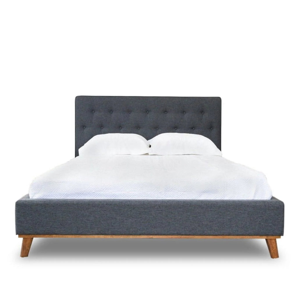 Queen Platform Bed 2 Nightstands 6-Drawer Dresser 4 Piece Set B3531