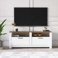 White and Oak 57 Inch 2 Drawer TV Stand G49397