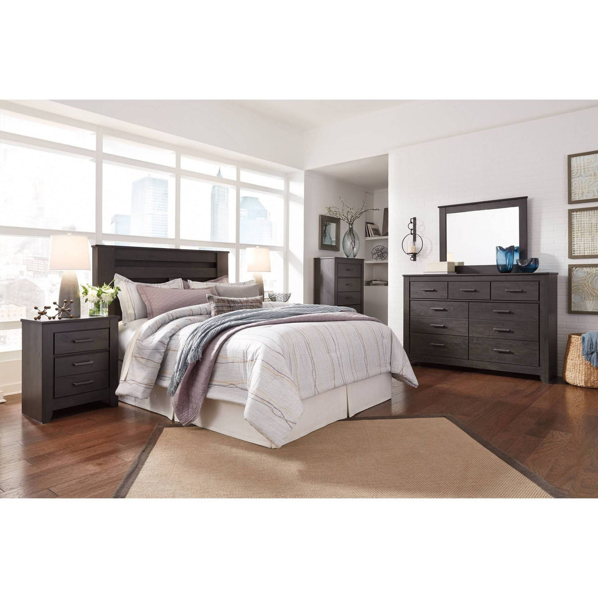 King Panel Headboard Black M286435
