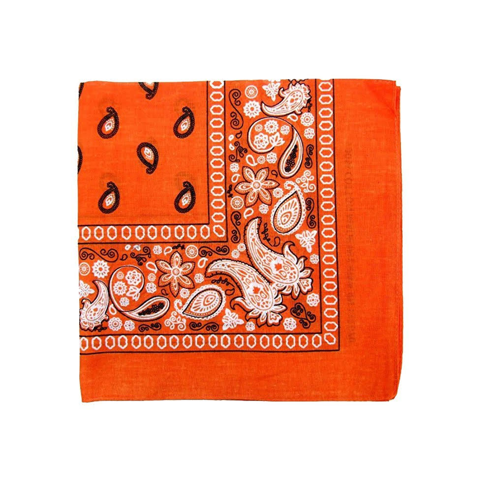 Orange 100% Polyester Bandanas - 72 Pack A375265