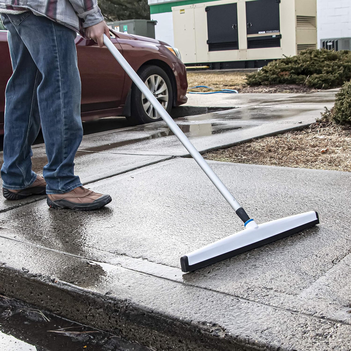 22" Uneven Surface Floor Squeegee with 60" Aluminum Pole, Pack of 2 L6568