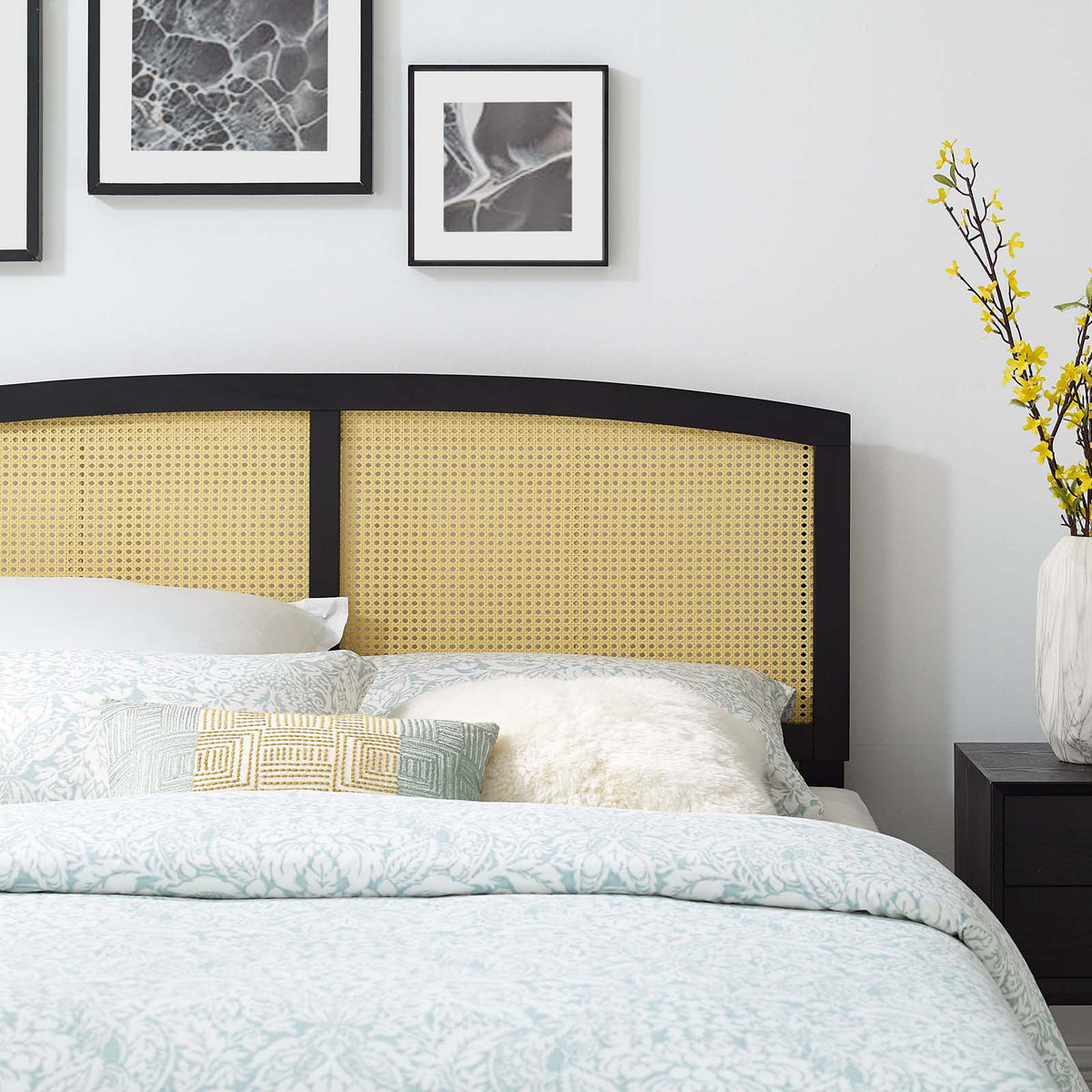 King Size Wood Black Headboard O6364