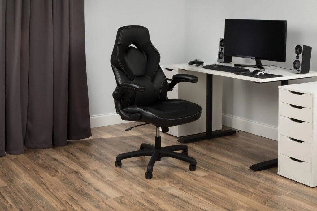 Black Gaming Chair with Integrated Headrest K32215