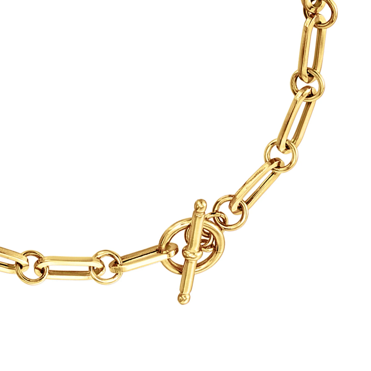 18kt Gold Over Sterling Paper Clip Link Necklace L72242