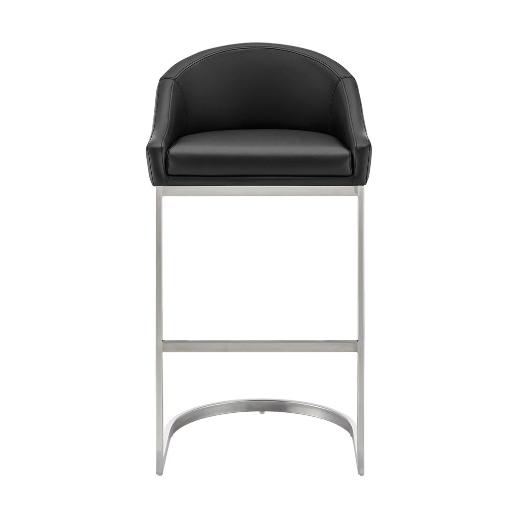 24 Inch Black Faux Leather Counter Stool P427101
