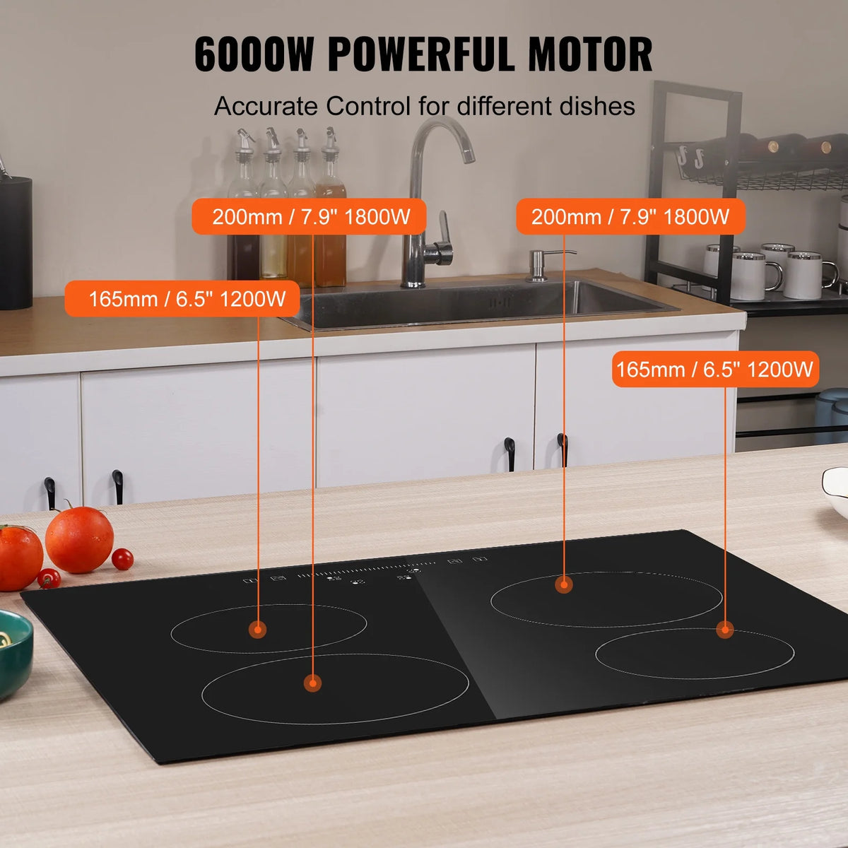 8600W Built-in Electric Ceramic Cooktop 5 Burners B929