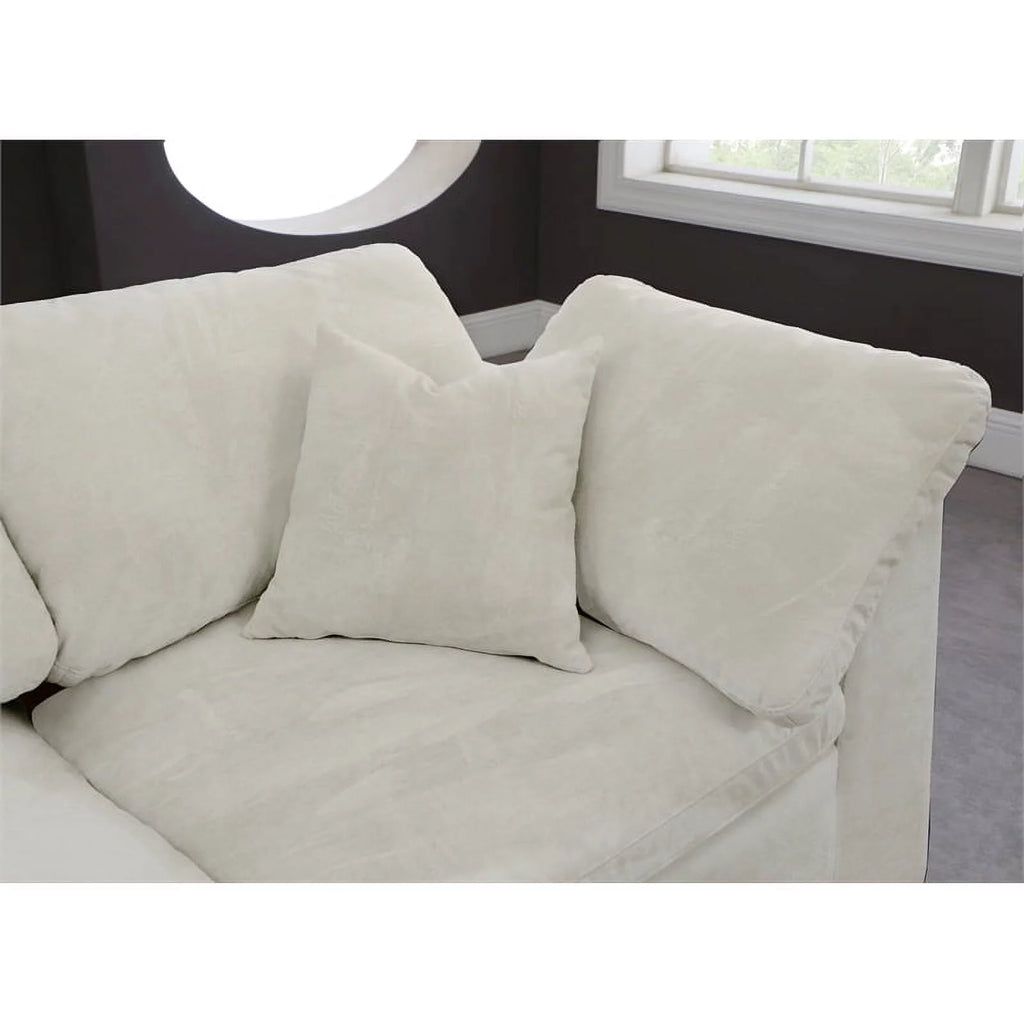 Cream Velvet Modular Sectional J868
