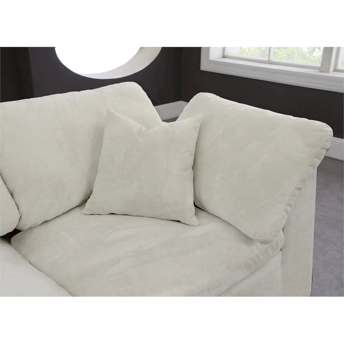 Cream Velvet Modular Sectional J868