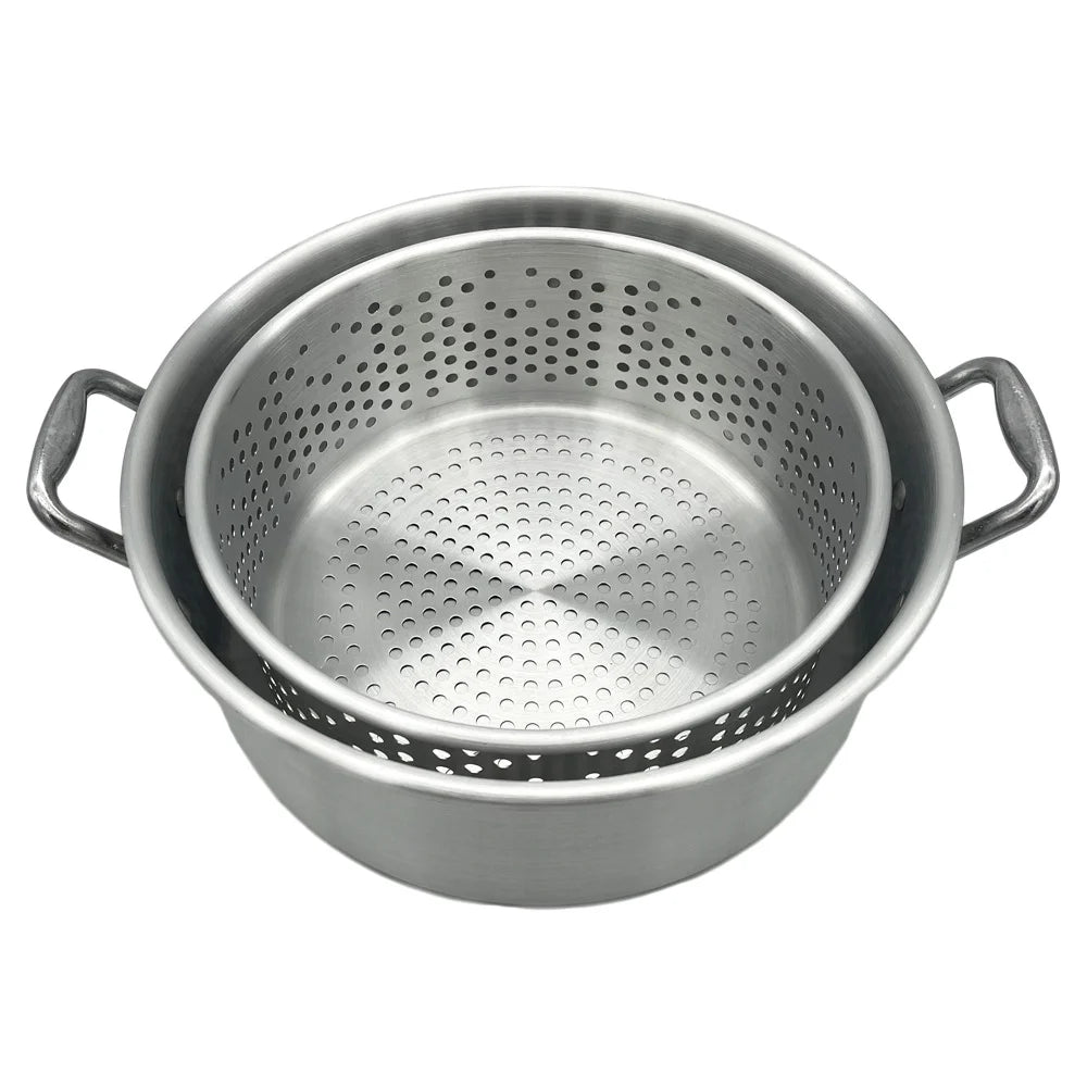 10.5 Qt. Aluminum Fryer Pot with Strainer Basket and Lid G929