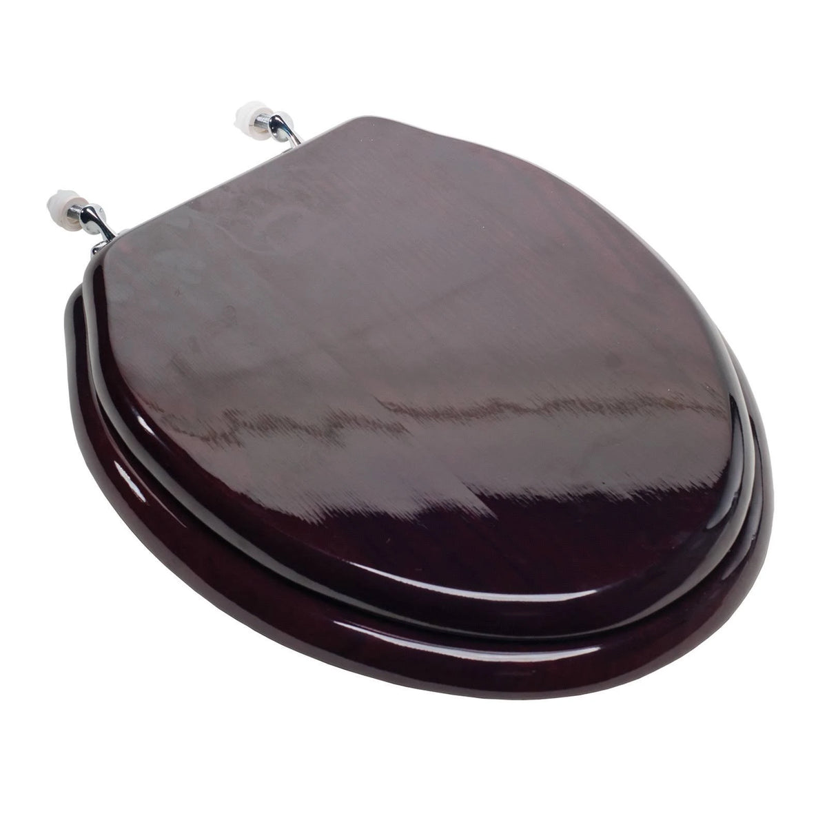 Wood Seat with Mahogany Finish and Chrome Hinge M665776