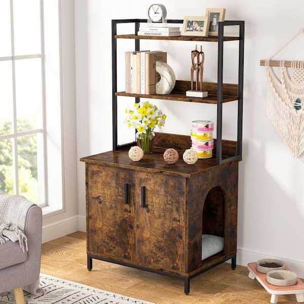 Rustic Brown Litter Box Enclosure D354178