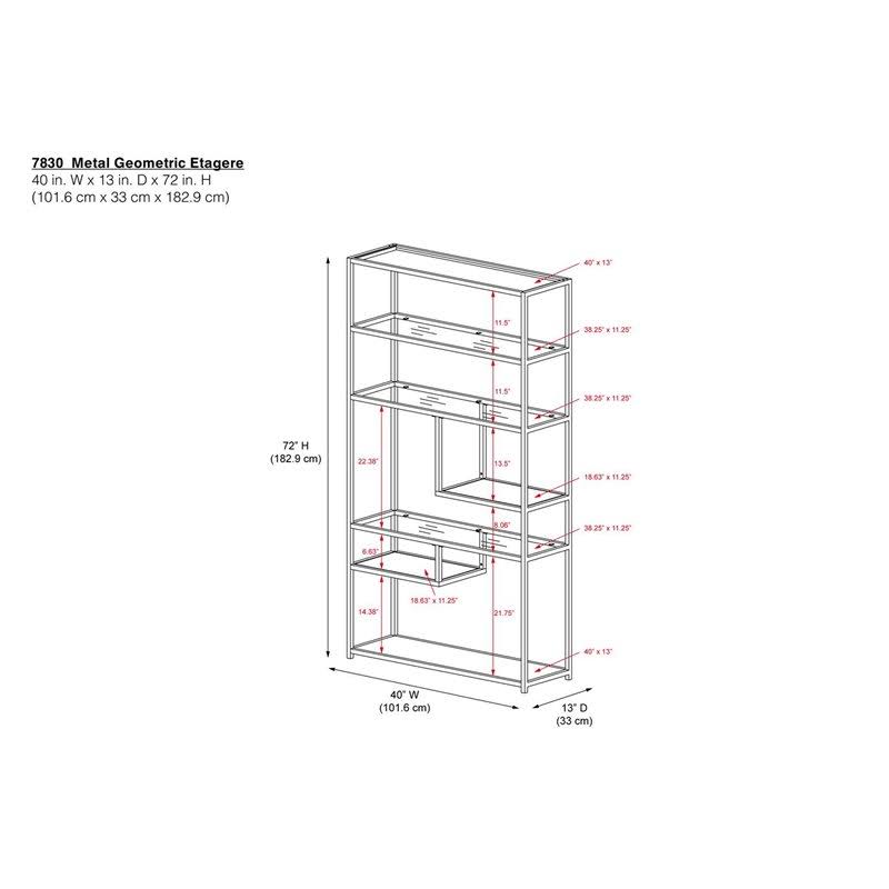 Black Marble Bookcase Etagere Y97602