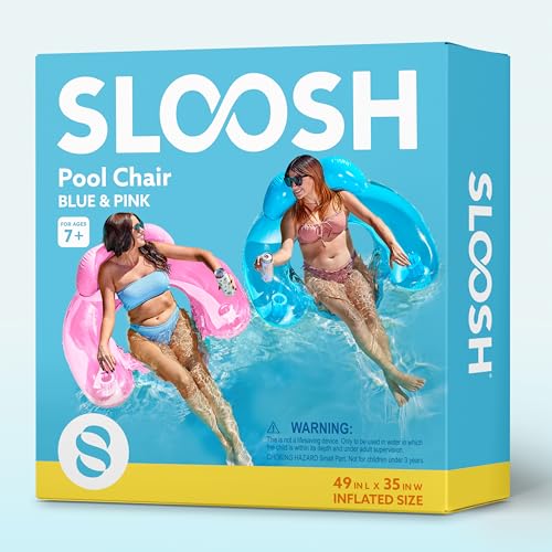 2 Pack Inflatable Pool Chairs with Cup Holders T21192