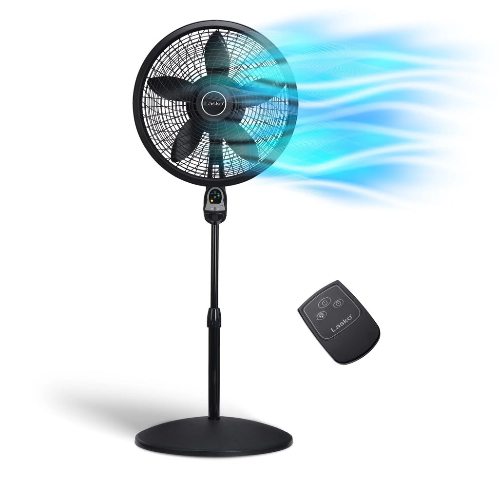 18 Oscillating Pedestal Fan with Remote, 3 Speeds, Black A58093