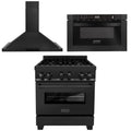30 in. Gas Range, Range Hood & Microwave Appliance Package V87437