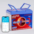 12V 100Ah Lifepo4 Battery, Bci Group 24, Built-In 100A Smart BMS E9319