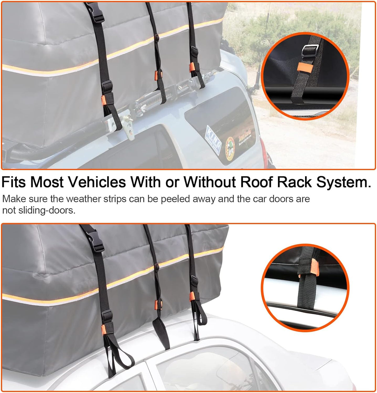 20 Cubic Feet Waterproof Soft Shell Rooftop Cargo Carrier with Reflective Strip and Anti-Slip Mat G245