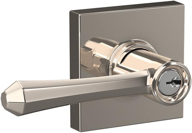 Polished Nickel Keyed Entry Lever Lock, Pack of 2 P411690