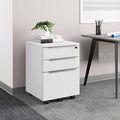 White 3-Drawer Mobile Vertical Filing Cabinet C123