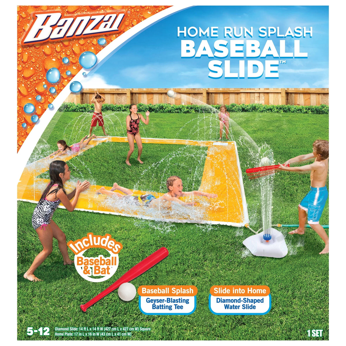 Kids 14 Feet x 14 Feet Baseball Slide I18173