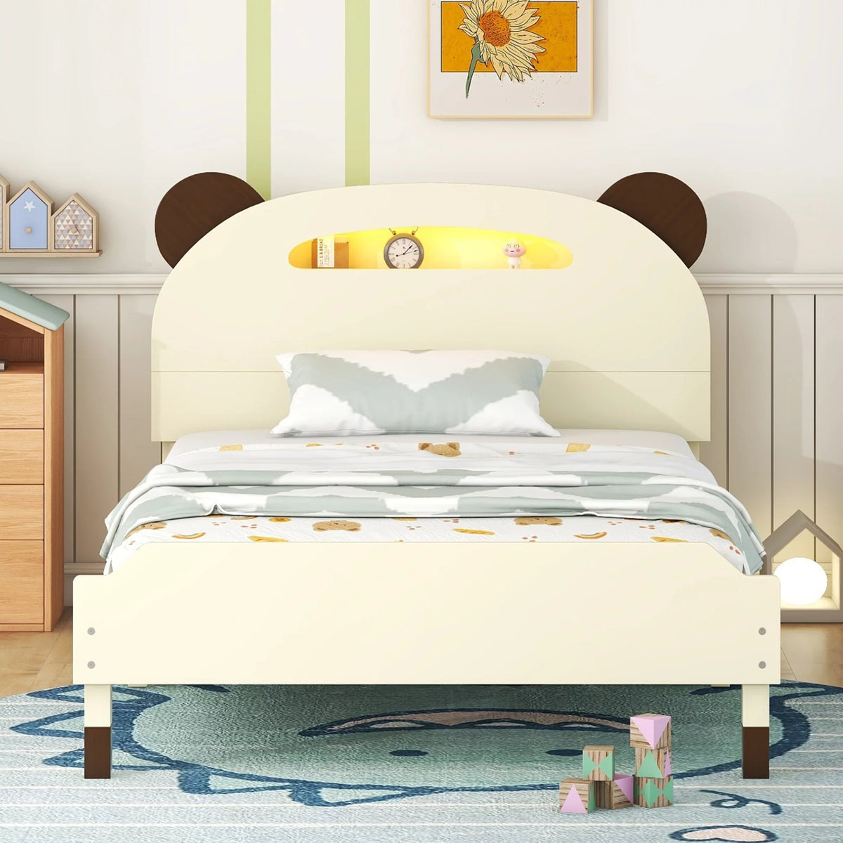 Twin Size Platform Bed with Storage C677