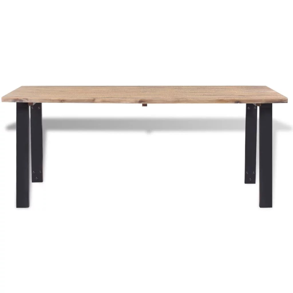 Rustic Acacia Wood Dining Table with Metal Legs V2216