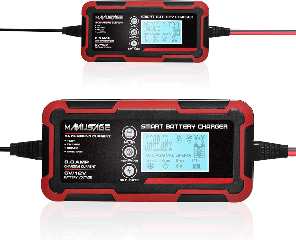 8-Amp 6V and 12V Portable Battery Charger N412408