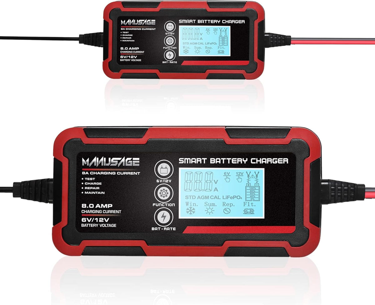 8-Amp 6V and 12V Portable Battery Charger N412408