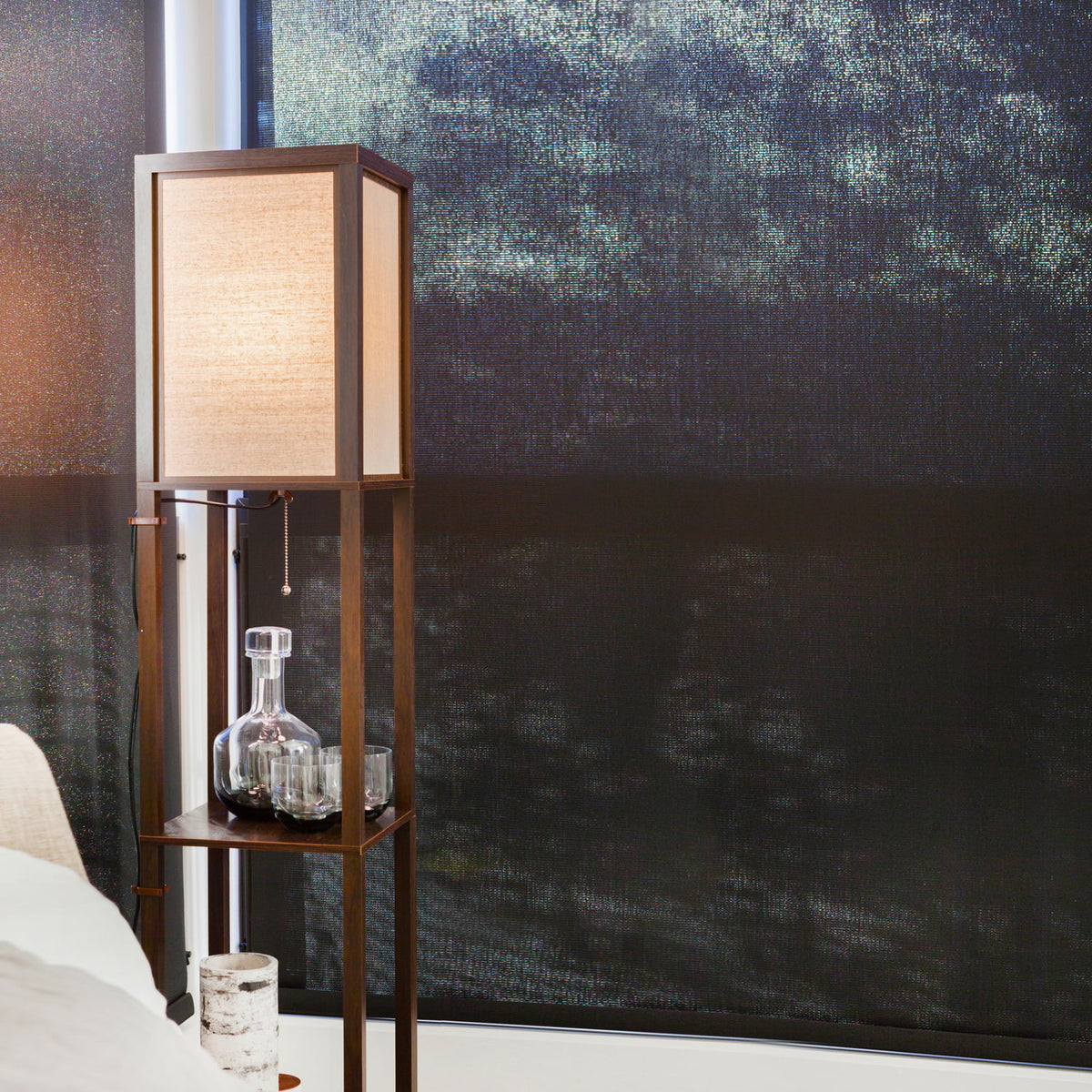 Standing Tower Floor Lamp with Shelves N121747