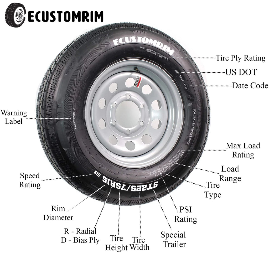 2-Pk Trailer Tire ST205/75R14 LRD Z771083