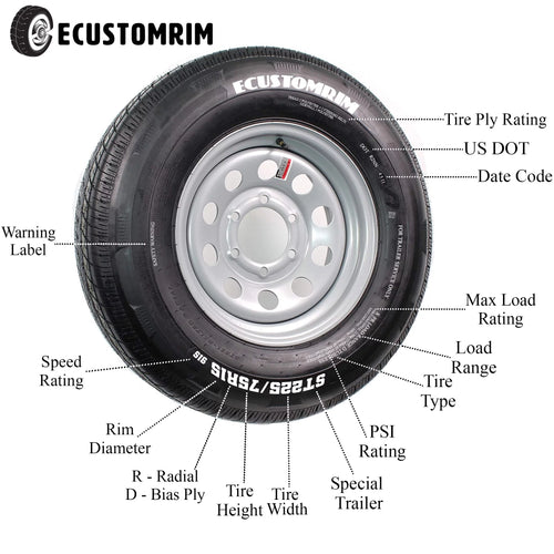 2-Pk Trailer Tire ST205/75R14 LRD Z771083