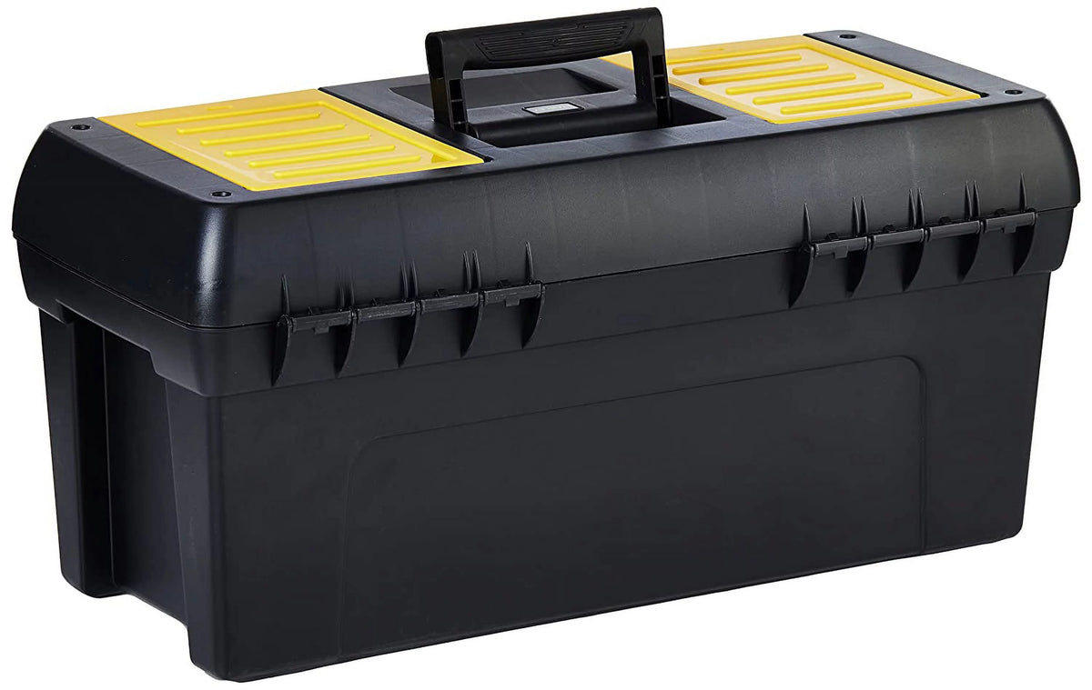 24 In. Metal Latch Tool Box With Tote Tray C390