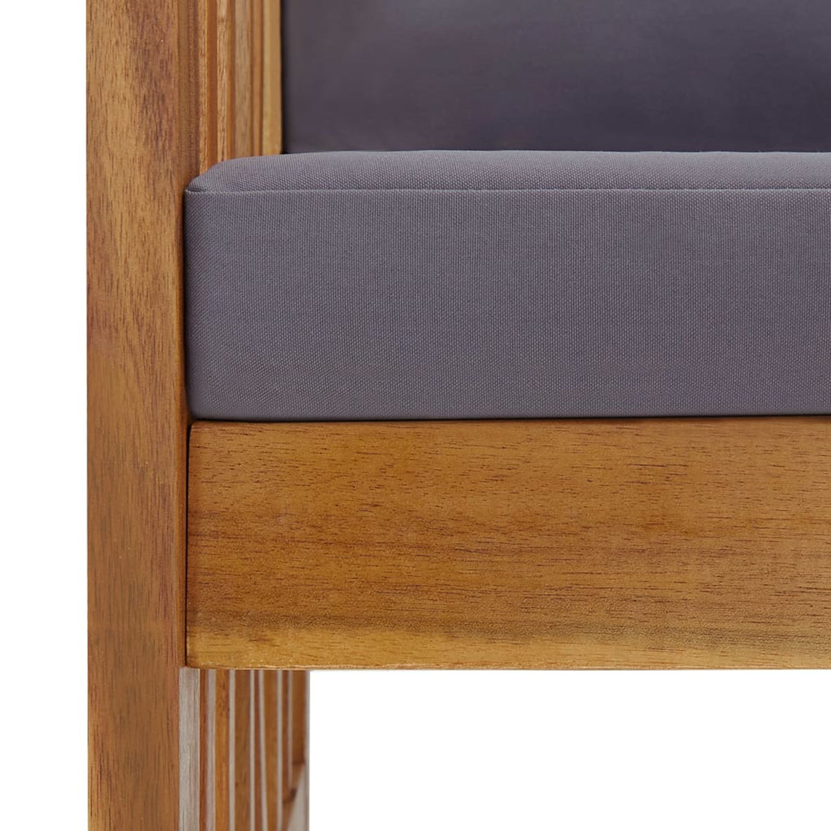 2 Piece Wooden Outdoor Conversation Set with Gray Cushion and Side Table P787341
