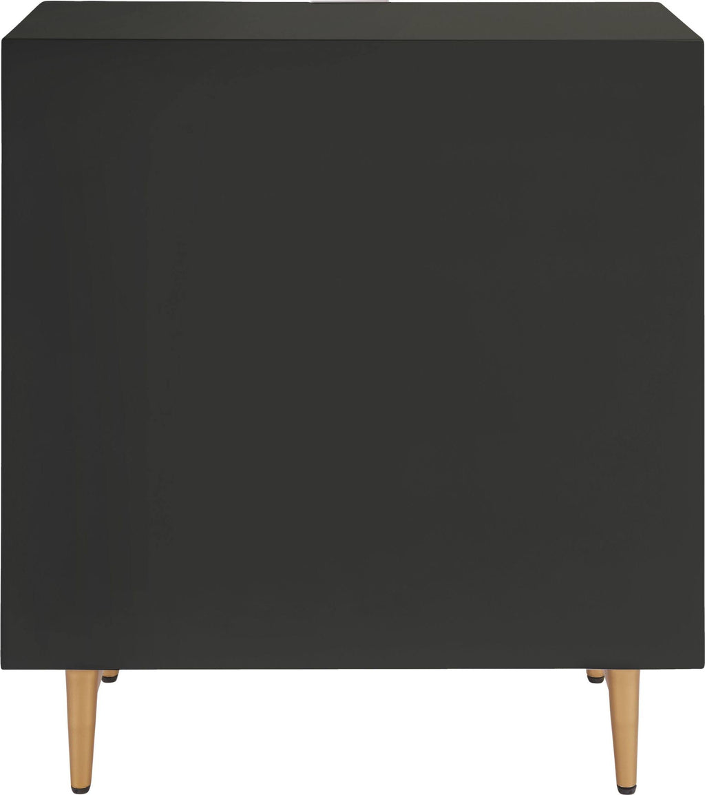 Glossy Black 1-Drawer Small Cabinet Y837