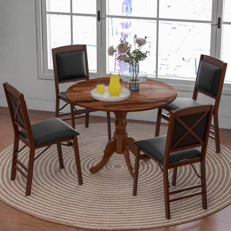 Wooden Dining Table with Round Tabletop G119497